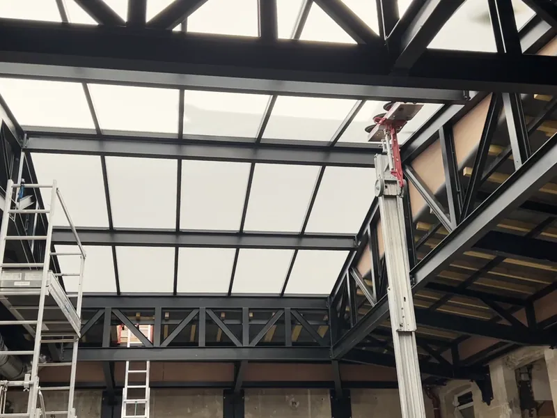 Structure métallique et verrière de toiture