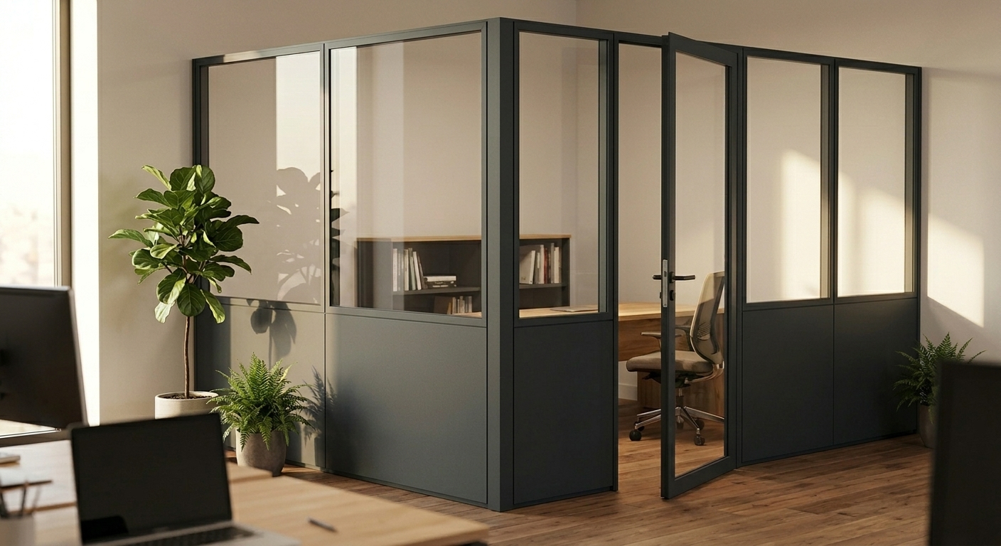 Cloison PW 80 avec porte battante